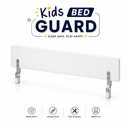 White bed guard rail - white, 96cm